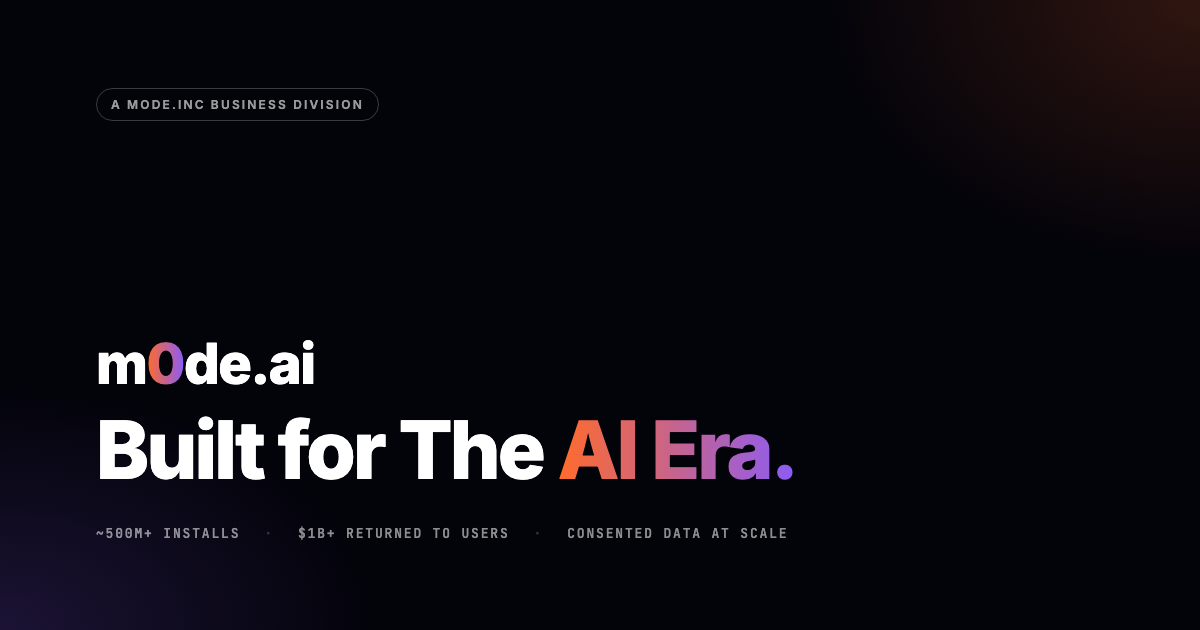 Modsoft Ai Technology m0de.ai — Consented data infrastructure for the AI era